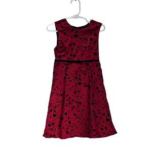 Girls Sleeveless Floral Dress 4T By George With Bow & Buttons